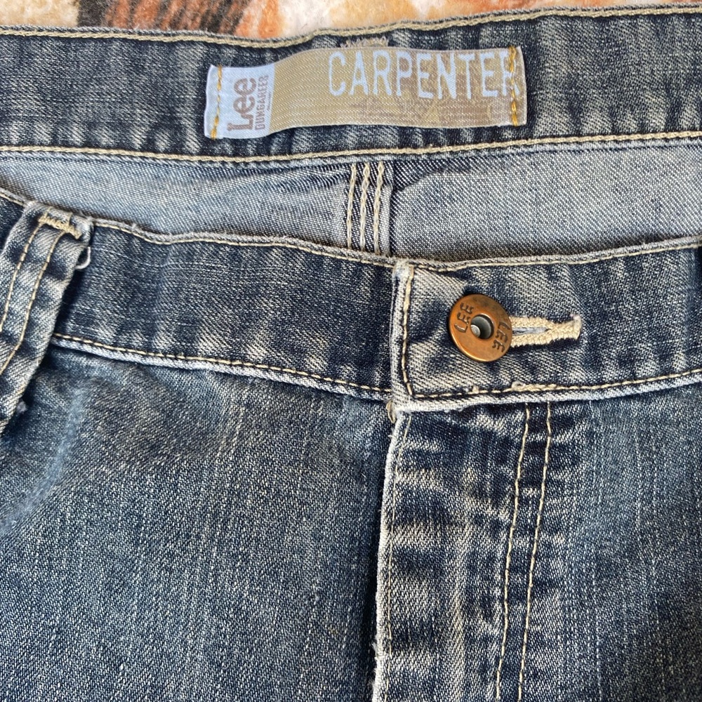 Lee Carpenter Jeans Relaxed Pockets Hammer Loop Paint Splattered 40x32 - Picture 6 of 8